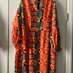 Vibrant Geometric Patterned Dress